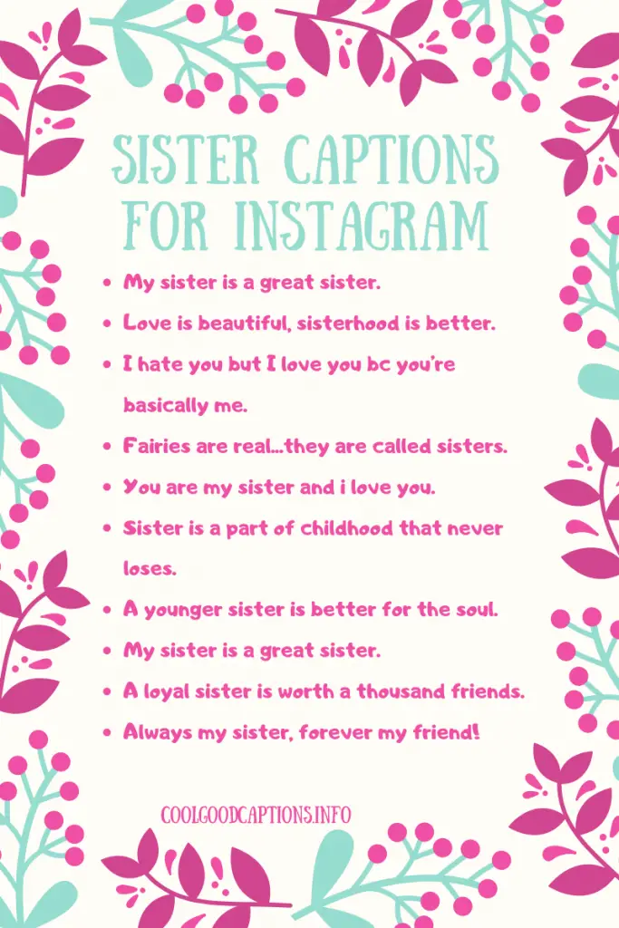 Big Sister Birthday Captions For Instagram