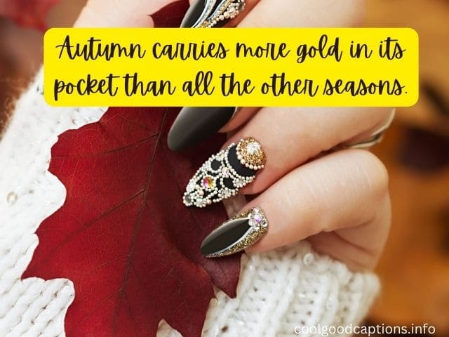 Autumn Nail Captions for Instagram